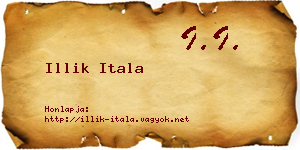 Illik Itala névjegykártya